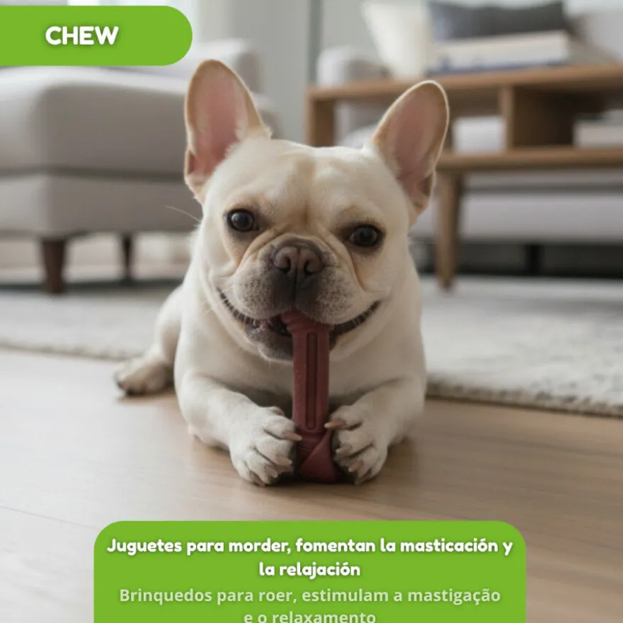 Tootoy! Hueso Mordedor de Bambú Sabor Carne Marrón para perros