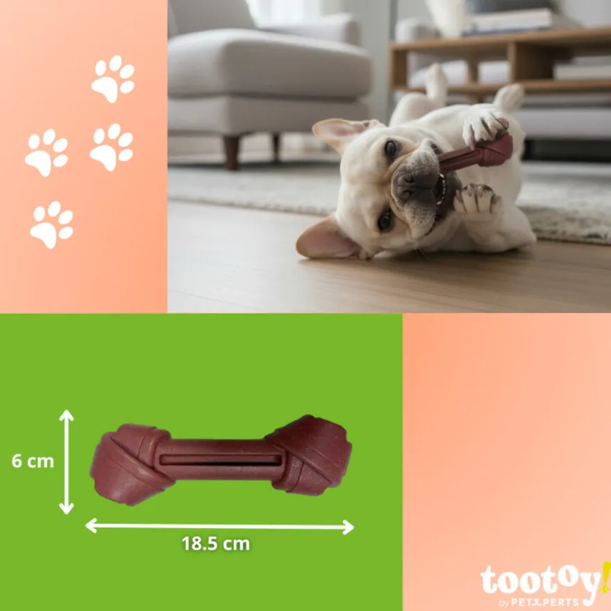 Tootoy! Hueso Mordedor de Bambú Sabor Carne Marrón para perros