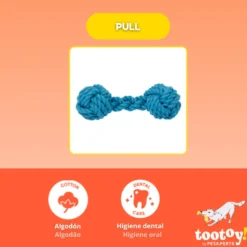 Tootoy! Hueso Mordedor de Cuerda Azul para perros
