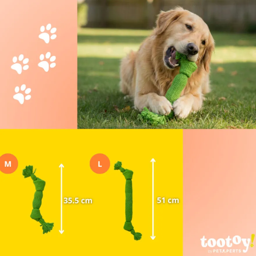 Tootoy! Hueso Mordedor de Cuerda Verde para perros