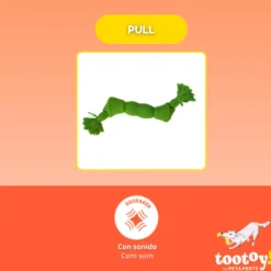 Tootoy! Hueso Mordedor de Cuerda Verde para perros