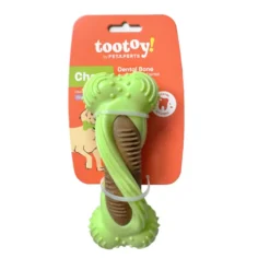 Tootoy! Hueso Mordedor Dental Verde y Marrón para perros
