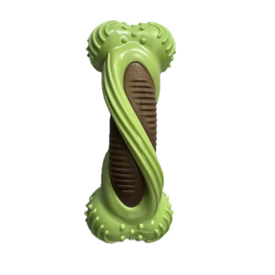Tootoy! Hueso Mordedor Dental Verde y Marrón para perros