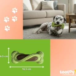 Tootoy! Hueso Mordedor Dental Verde y Marrón para perros