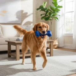 Tootoy! Hueso Portagolosinas de Goma Azul para perros
