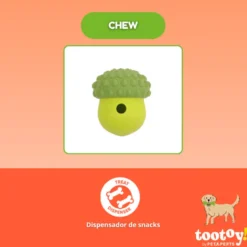 Tootoy! Juguete Portagolosinas Bellota Verde para perros