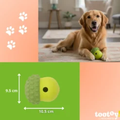 Tootoy! Juguete Portagolosinas Bellota Verde para perros