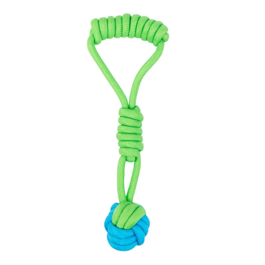 Tootoy! Modedor para Tirar de Cuerda con Pelota Verde y Azul para perros