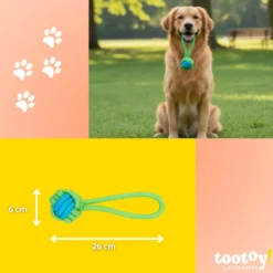 Tootoy! Mordedor de Cuerda con Pelota Verde para perros