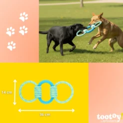 Tootoy! Mordedor de Cuerda y Goma Triple para perros