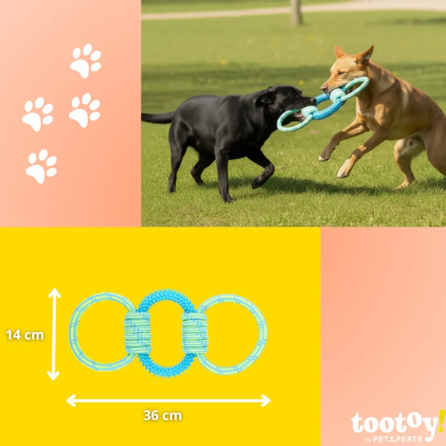 Tootoy! Mordedor de Cuerda y Goma Triple para perros