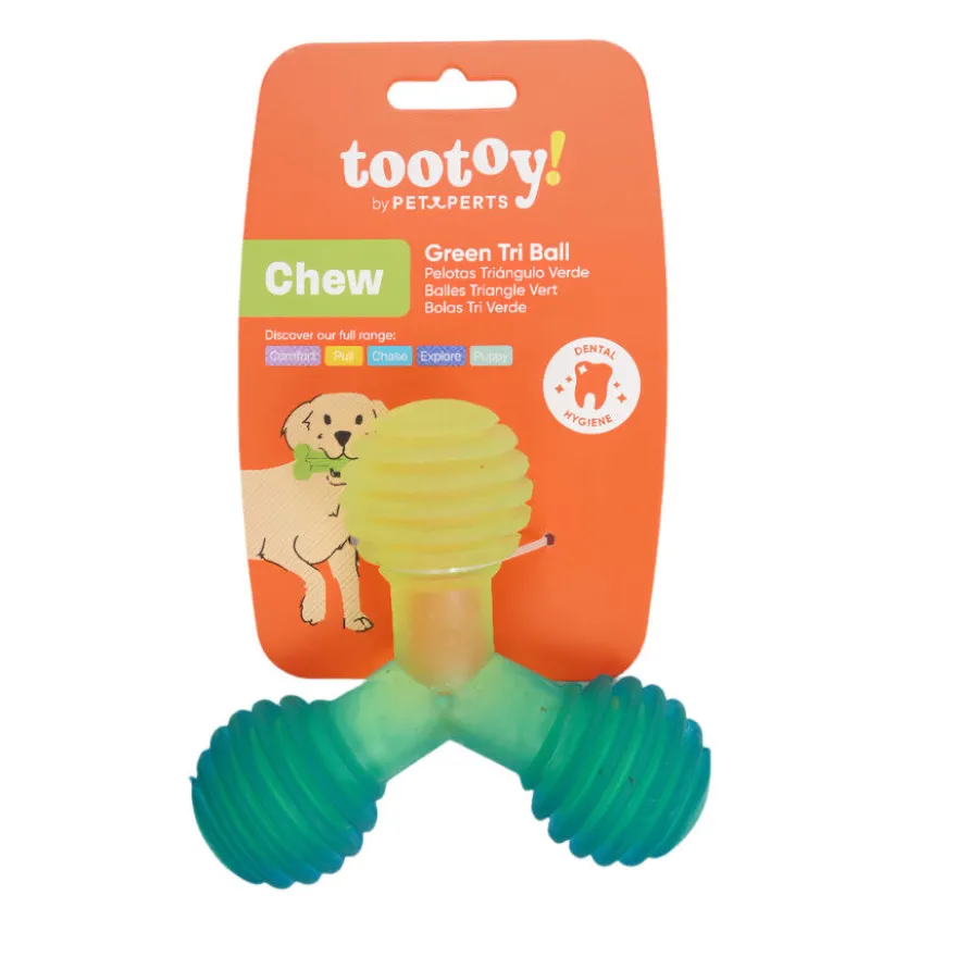 Tootoy! Mordedor de Pelotas en Triángulo Verde para perros