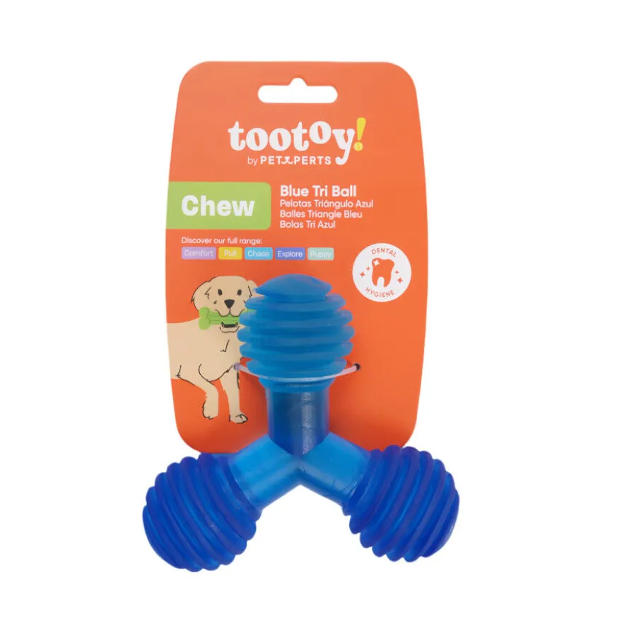 Tootoy! Mordedor de Pelotas en Triángulo Azul para perros
