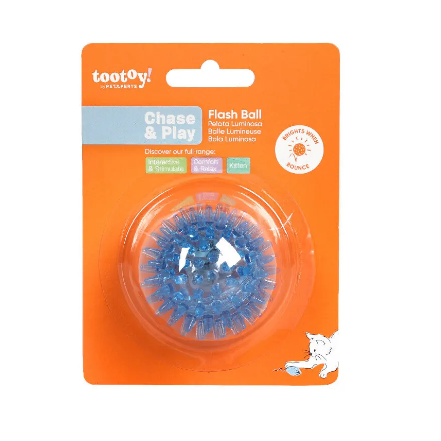 Tootoy! Pelota de Goma Luminosa Azul para gatos