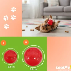 Tootoy! Pelota Toughie Rubber de Goma Roja para perros