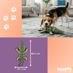 Tootoy! Peluche Mordedor Resistente Cocodrilo para perros