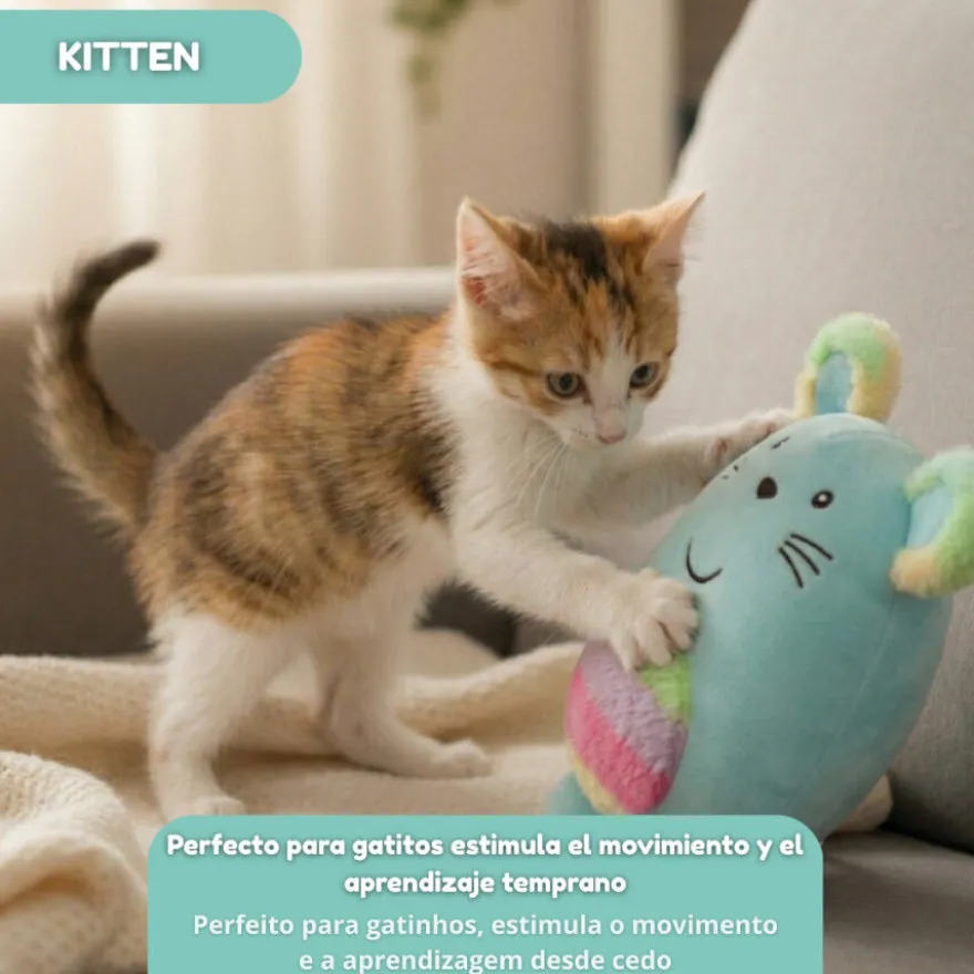 Tootoy! Peluche Rainbow Mouse Azul para gatos