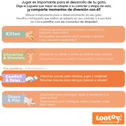 Tootoy! Peluche Rainbow Mouse Naranja para gatos