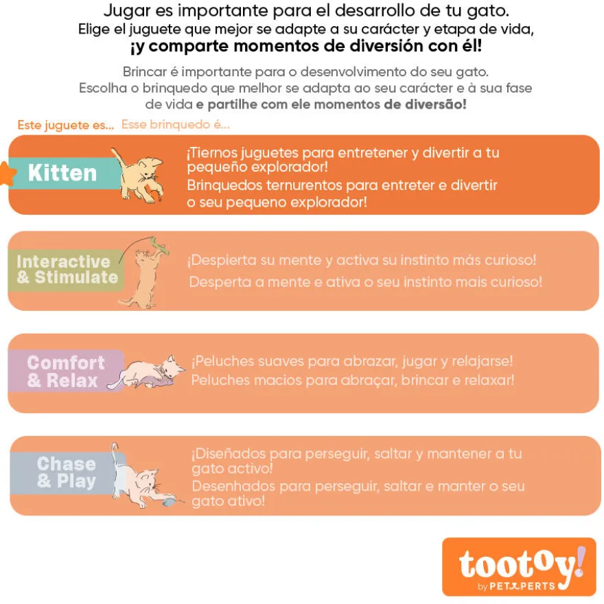 Tootoy! Peluches con Catnip Monkey & Alpaca para gatitos