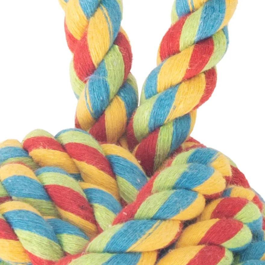 Tootoy! Pull Handle Rope Ball Multicolor pelota de cuerda con asa para perros