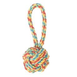 Tootoy! Pull Handle Rope Ball Multicolor pelota de cuerda con asa para perros