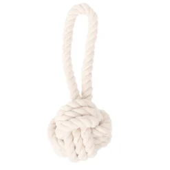 Tootoy! Pull Natural Rope Ball pelota de cuerda con asa para perros