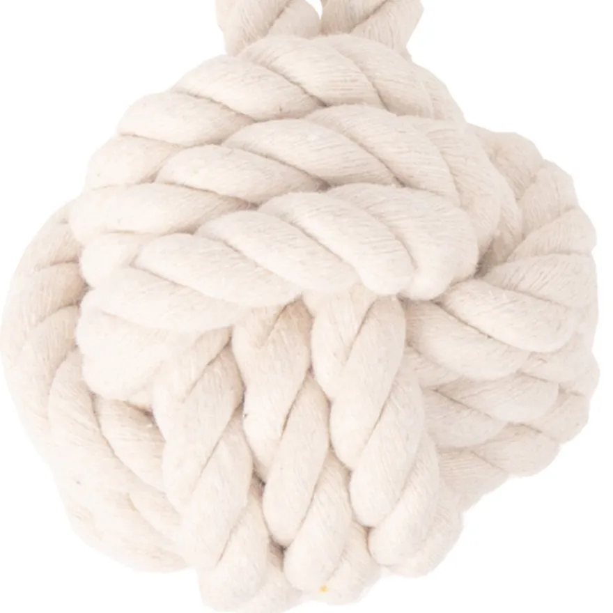 Tootoy! Pull Natural Rope Ball pelota de cuerda con asa para perros