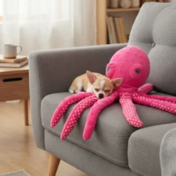 Tootoy! Pulpo de Peluche con Sonido Rosa para perros