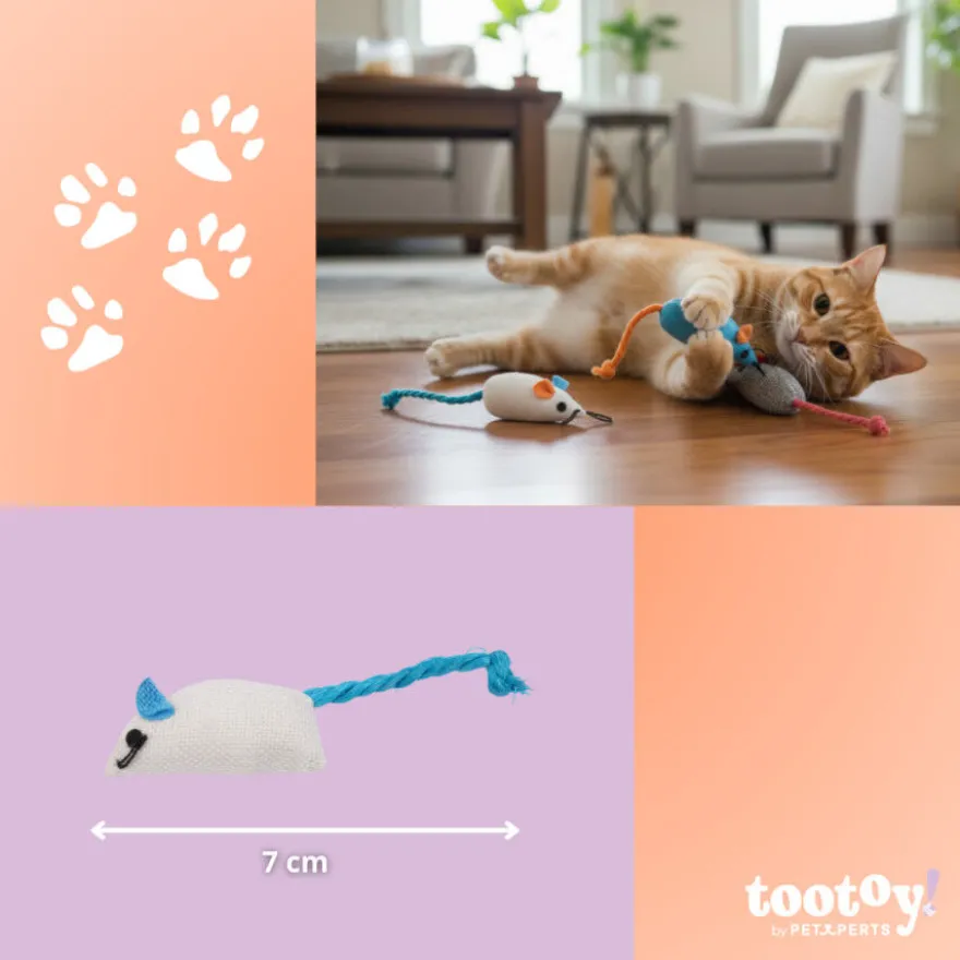 Tootoy! Ratón de Tela Colores Variados para gatos