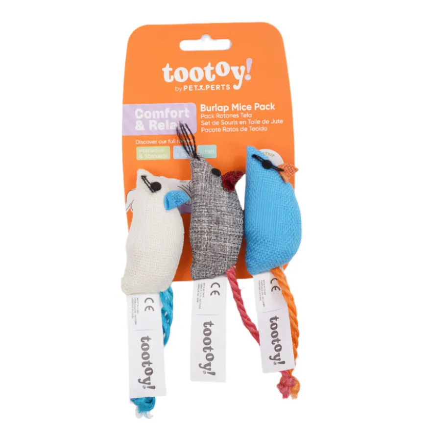 Tootoy! Ratón de Tela Colores Variados para gatos