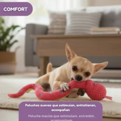 Tootoy! Serpiente Mordedor de Peluche Rosa para perros