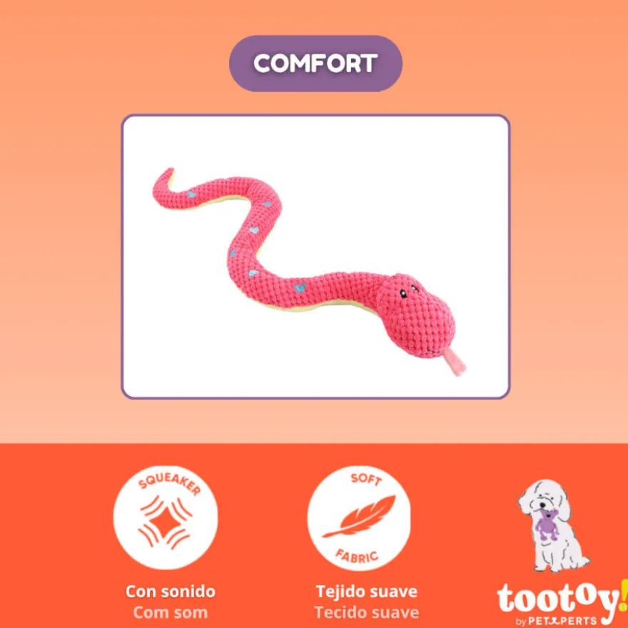 Tootoy! Serpiente Mordedor de Peluche Rosa para perros