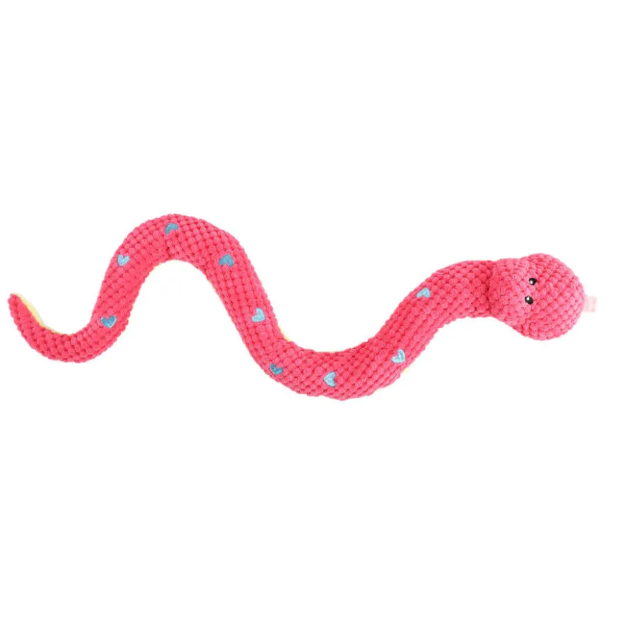 Tootoy! Serpiente Mordedor de Peluche Rosa para perros