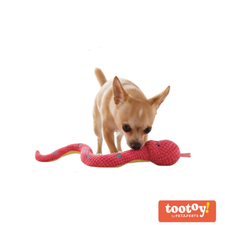 Tootoy! Serpiente Mordedor de Peluche Rosa para perros