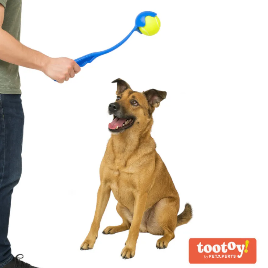 Tootoy! Tennis Ball Launcher Lanzador de Pelotas Azul para perros
