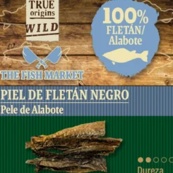 True Origins Piel Fletán Negro Snack para perros