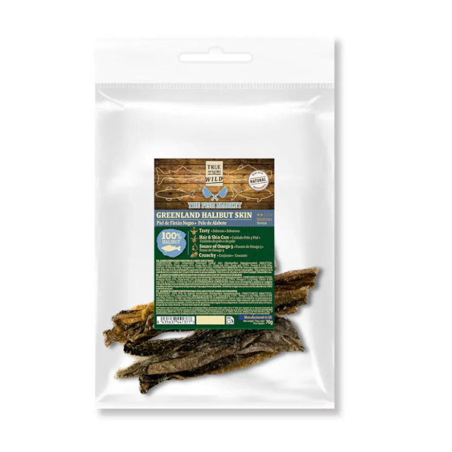 True Origins Piel Fletán Negro Snack para perros