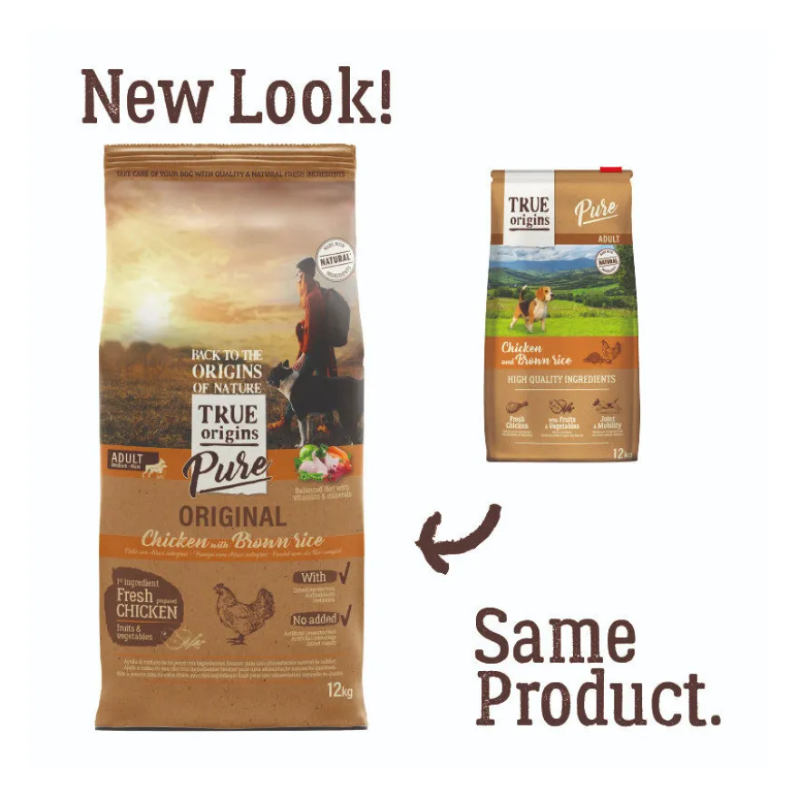True Origins Pure Adult Pollo y Arroz pienso para perros