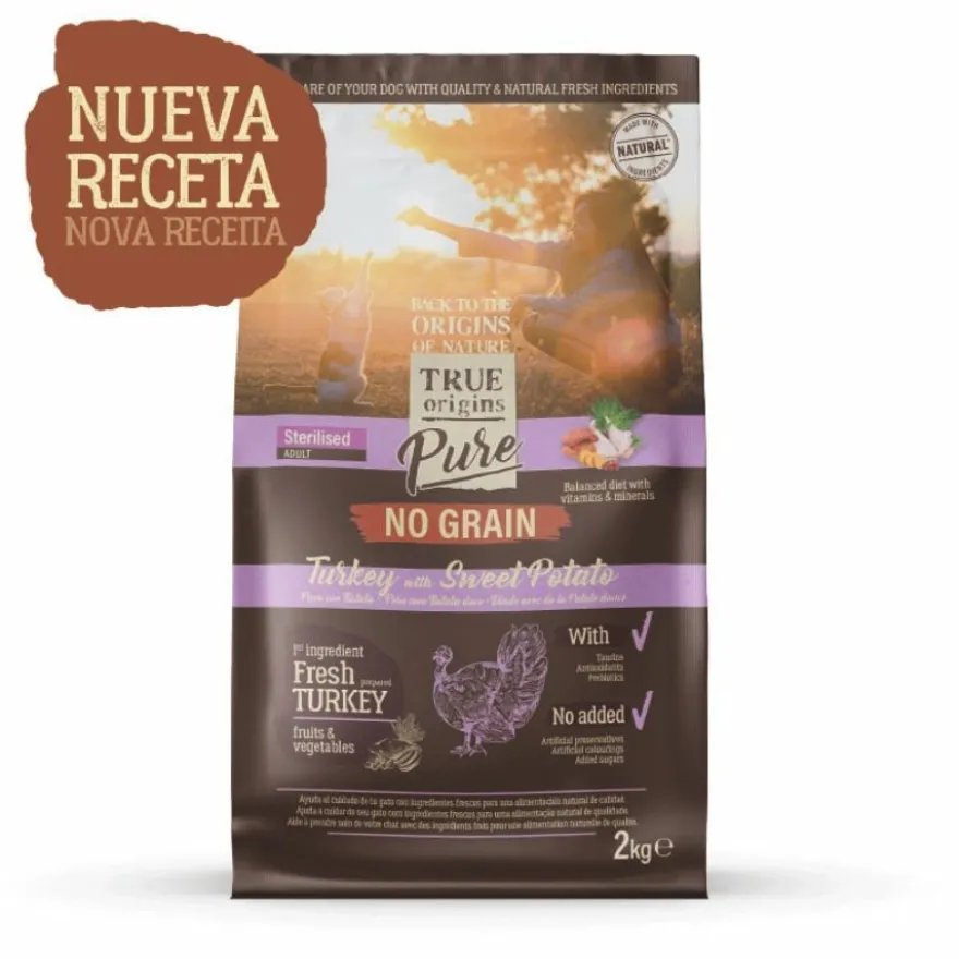 True Origins Pure Adult Sterilised Grain Free Pavo pienso para gatos