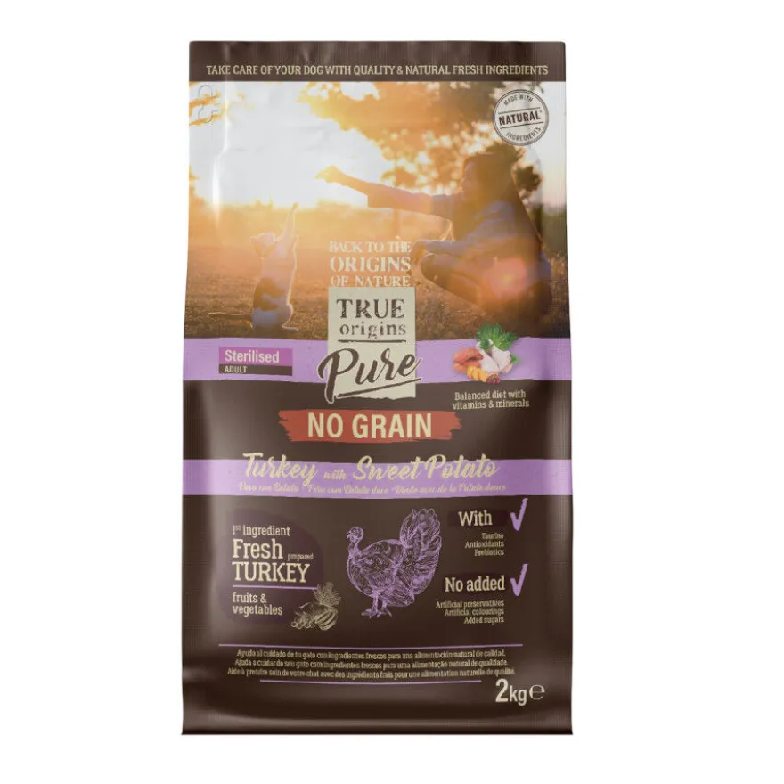 True Origins Pure Adult Sterilised Grain Free Pavo pienso para gatos