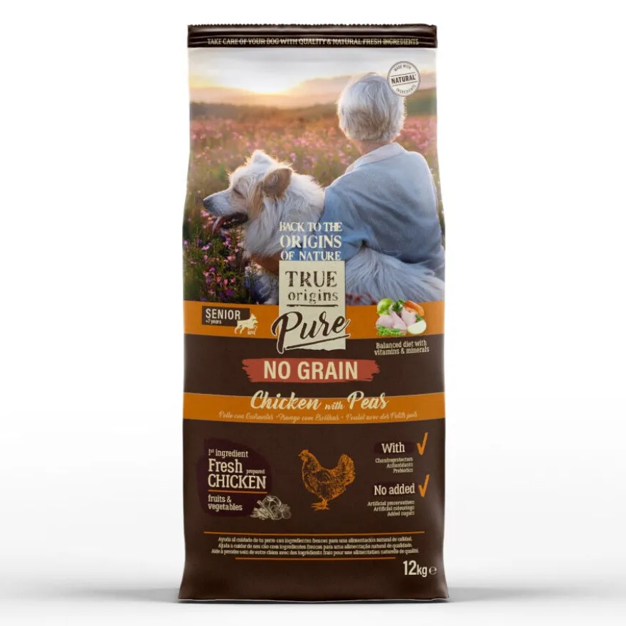 True Origins Pure Grain Free Senior Pollo pienso para perros