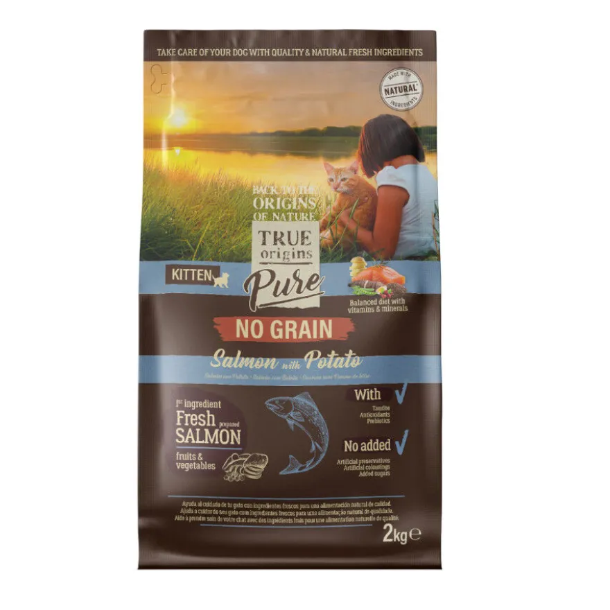 True Origins Pure Kitten No Grain Free Salmón pienso para gatos