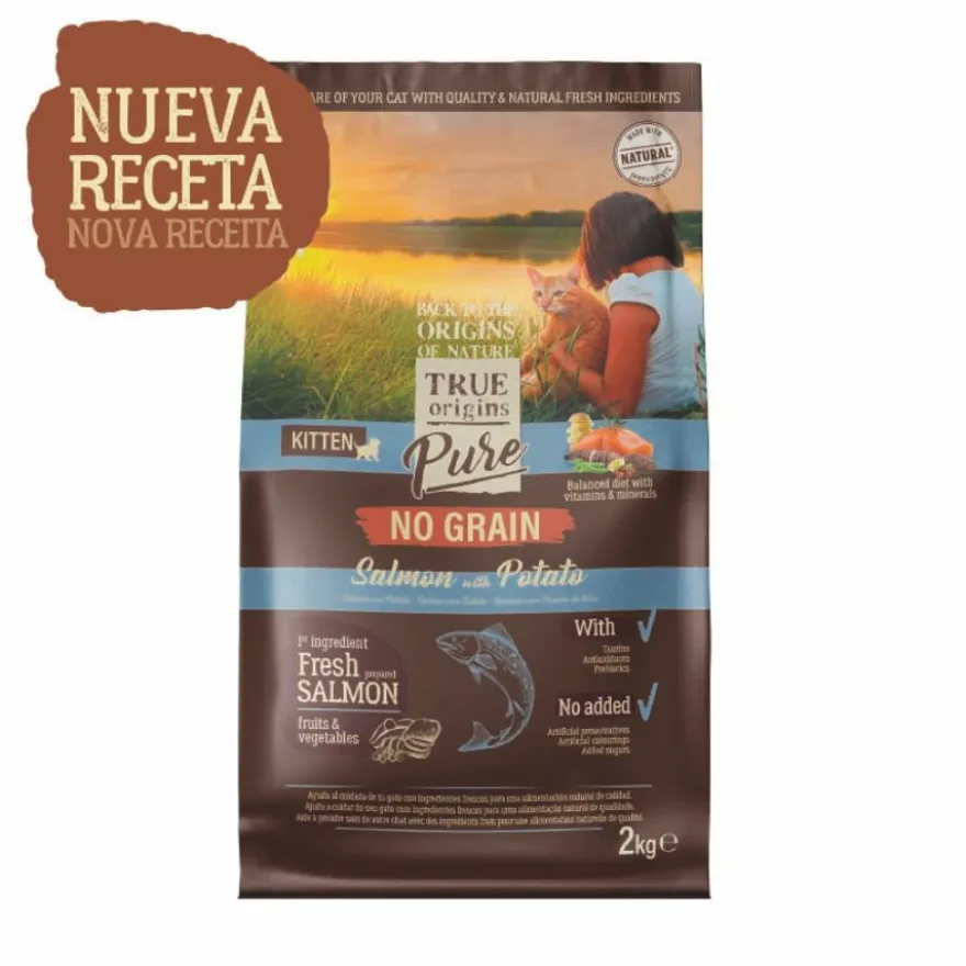 True Origins Pure Kitten No Grain Free Salmón pienso para gatos