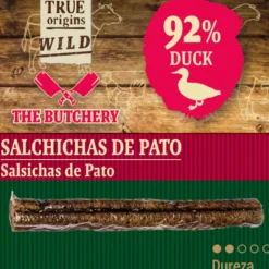 True Origins Salchichas de Pato Snack para perros