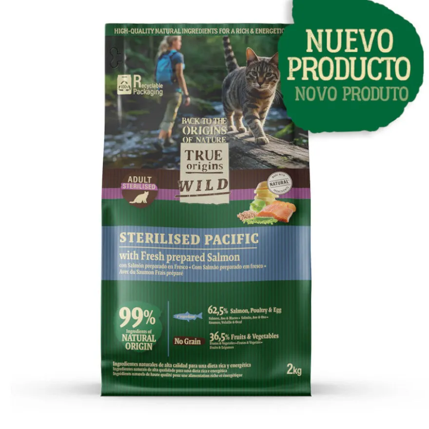 True Origins Wild Esterilizado Pacific Salmón pienso para gatos