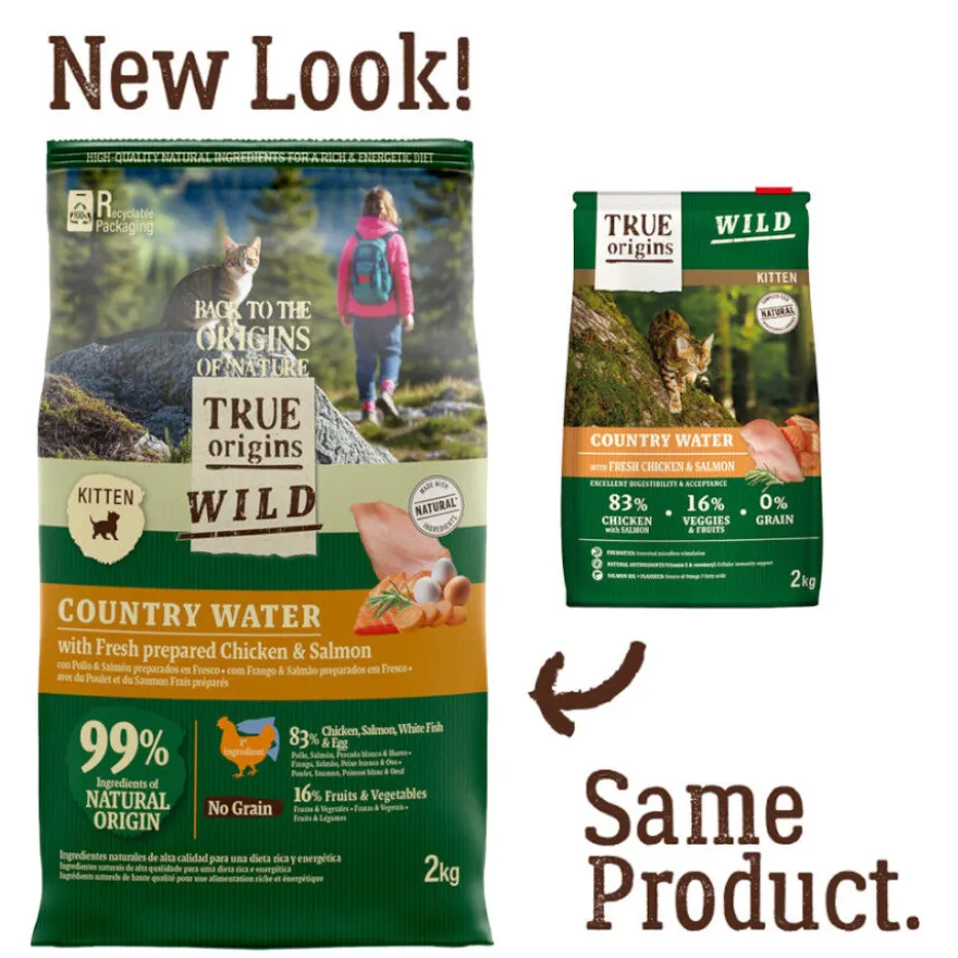 True Origins Wild Kitten Country Water Pollo y Salmón pienso