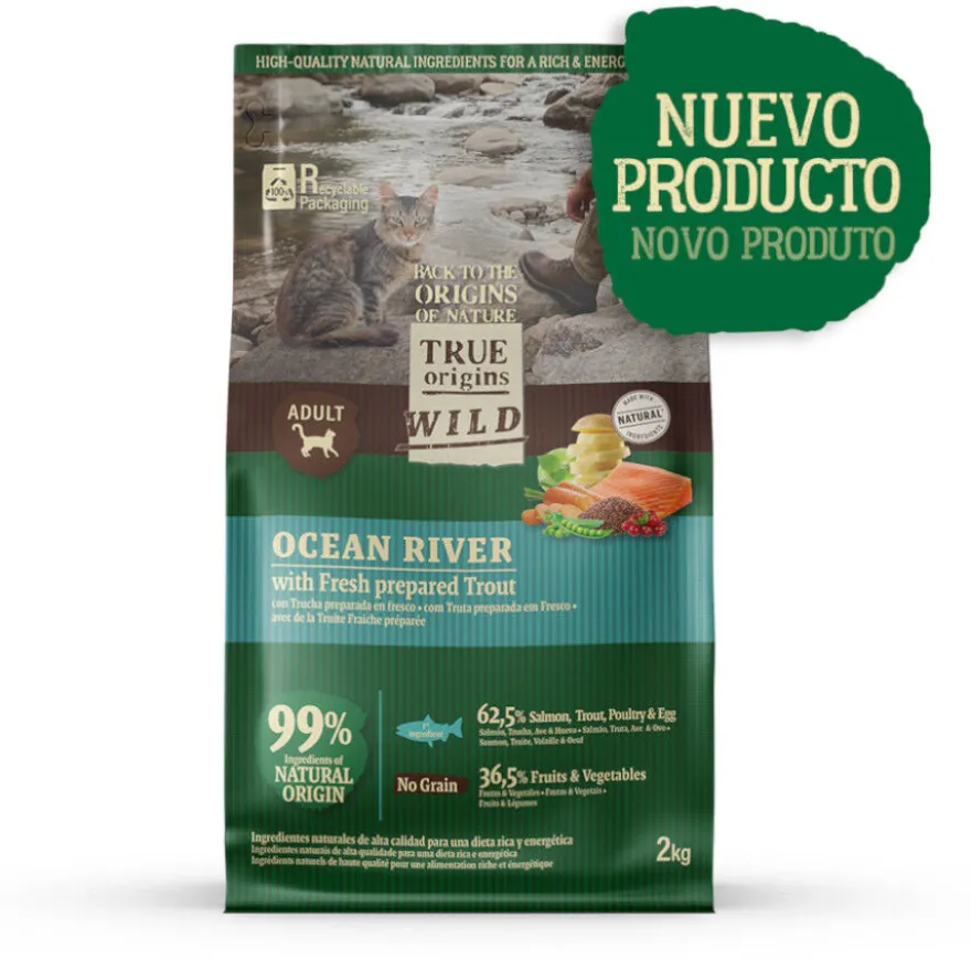 True Origins Wild Ocean River Salmón y Trucha pienso para gatos