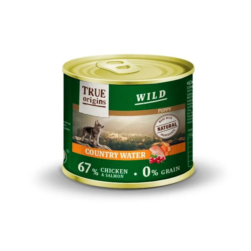 True Origins Wild Puppy Country Water Pollo y Salmón en paté lata