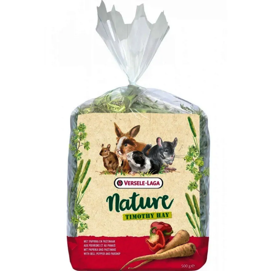 Versele-Laga Nature Timothy Hay Pimiento y Chirivía Heno para conejos y roedores