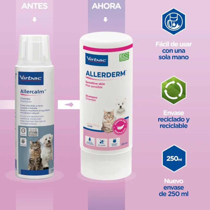 Virbac Allerderm Champú Piel Sensible para perros y gatos
